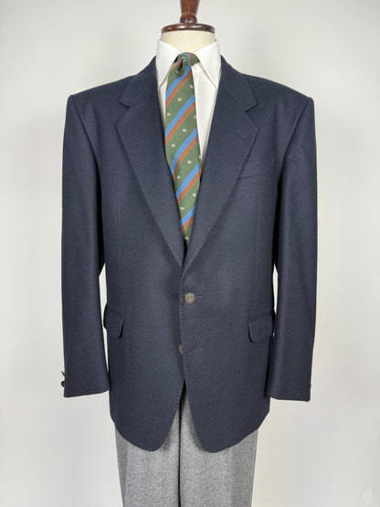 Blazer anni ‘70/‘80 flanella blu Marzotto - tg. 56/58