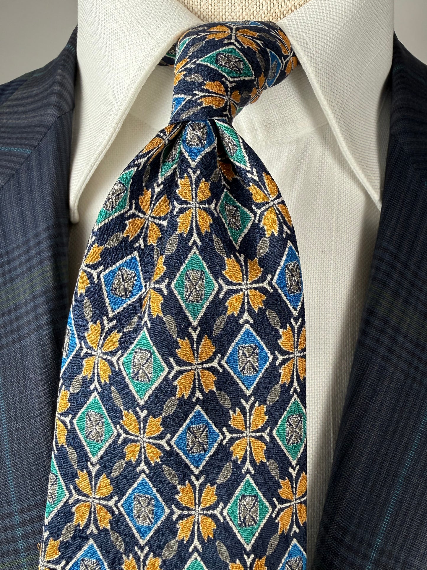 Cravatta Missoni vintage seta jacquard fantasia geometrica