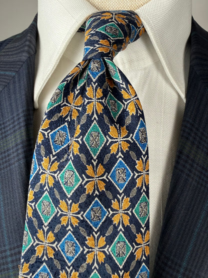 Cravatta Missoni vintage seta jacquard fantasia geometrica