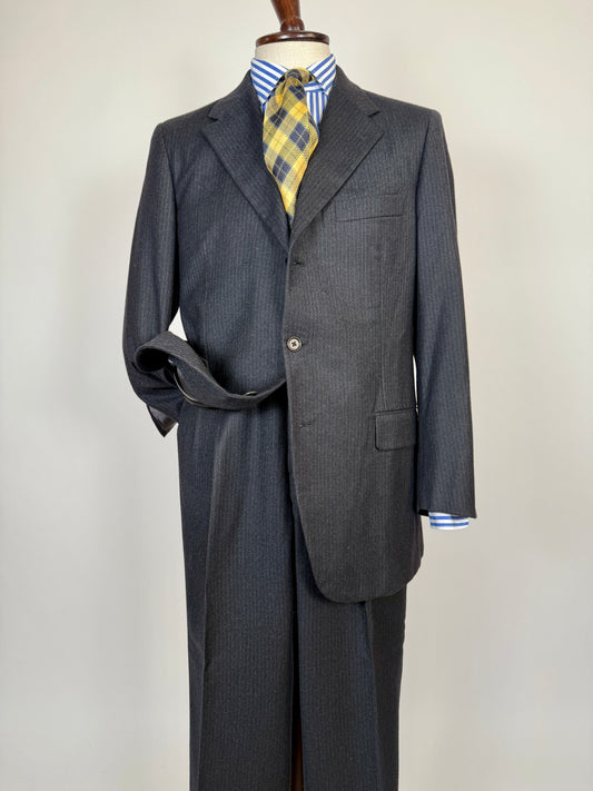 Completo Burberry flanella grigio antracite gessato - tg. 50
