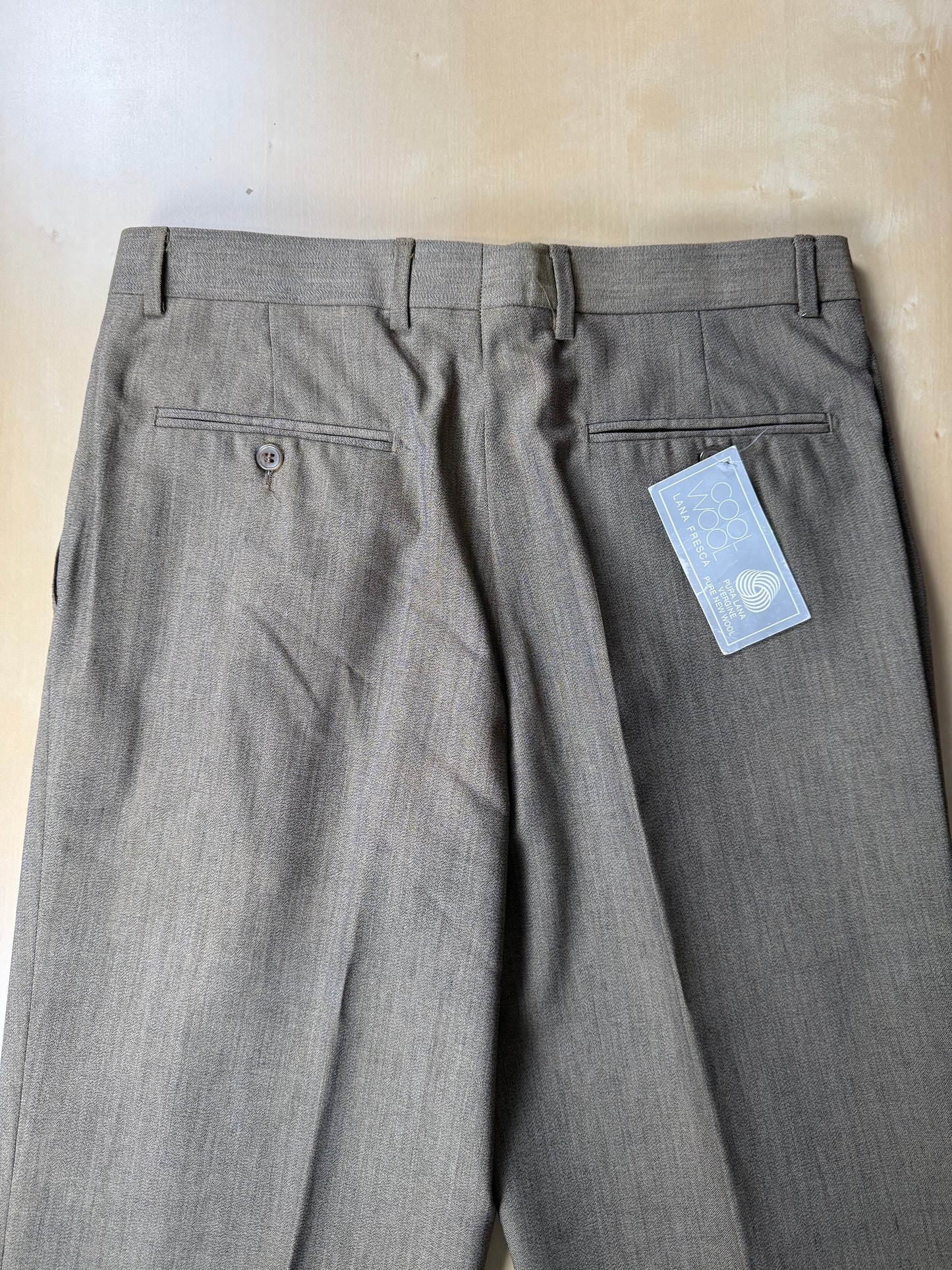 Pantaloni fresco lana cachi mélange (NOS) - tg. 46/48