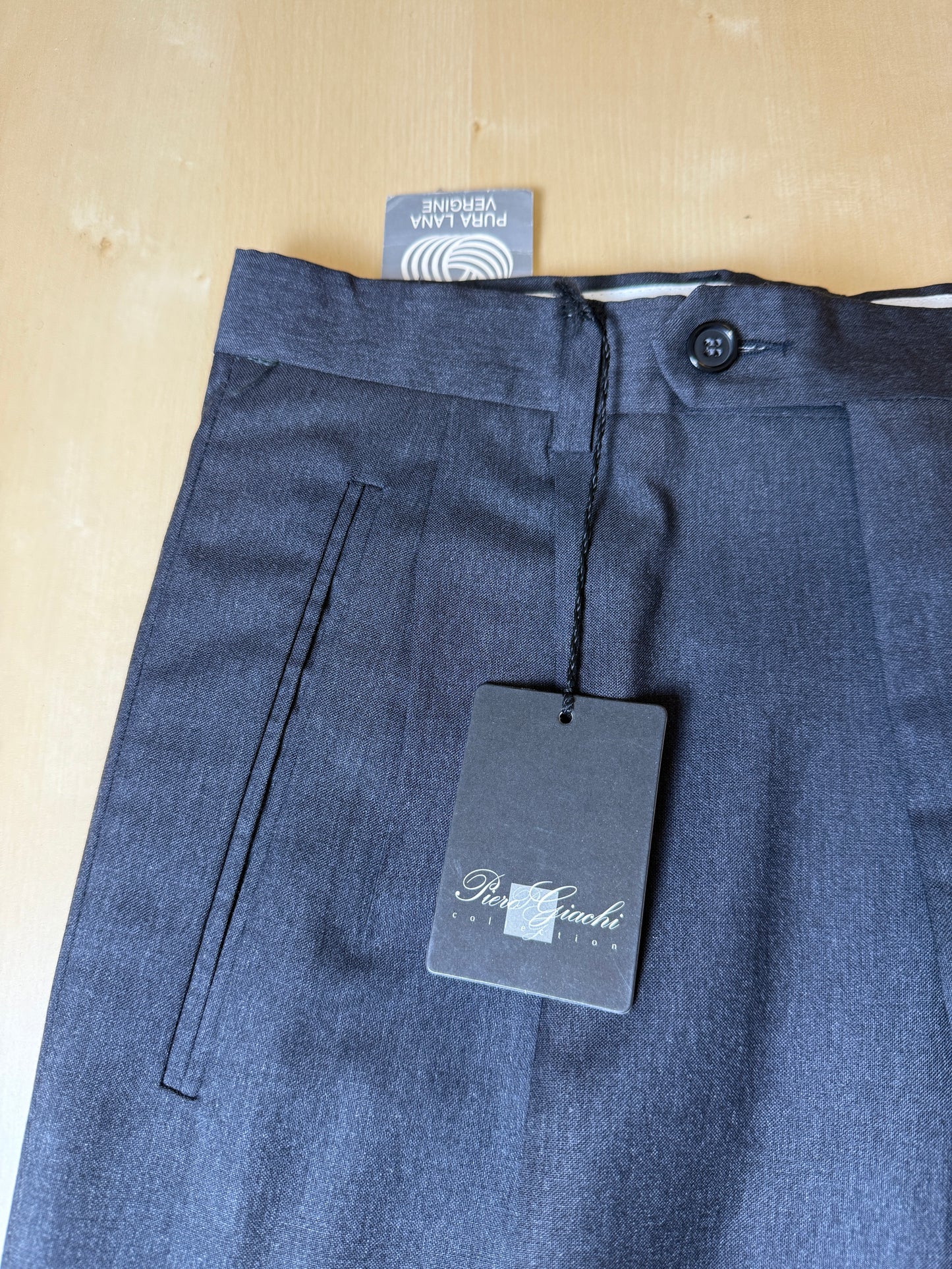 Pantalone anni '90 in fresco lana grigio antracite (NOS) - tg. 46