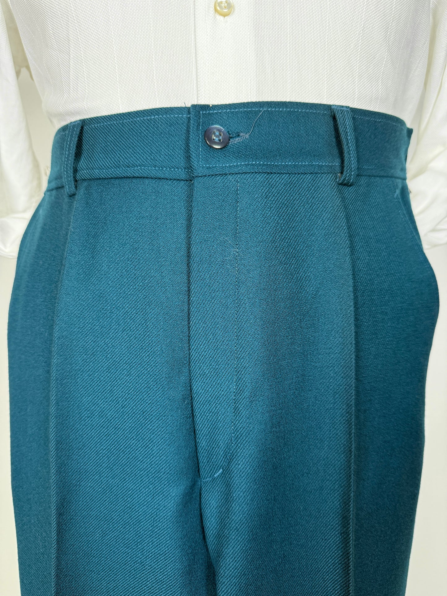 Pantaloni anni ‘70 flanella color ottanio (NOS) - tg. 46