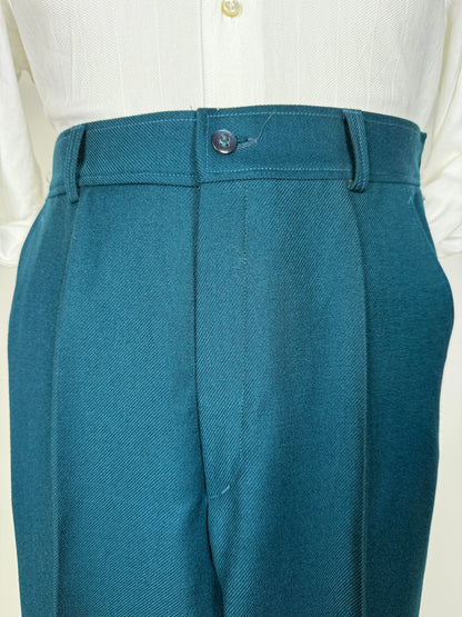 Pantaloni anni ‘70 flanella color ottanio (NOS) - tg. 46