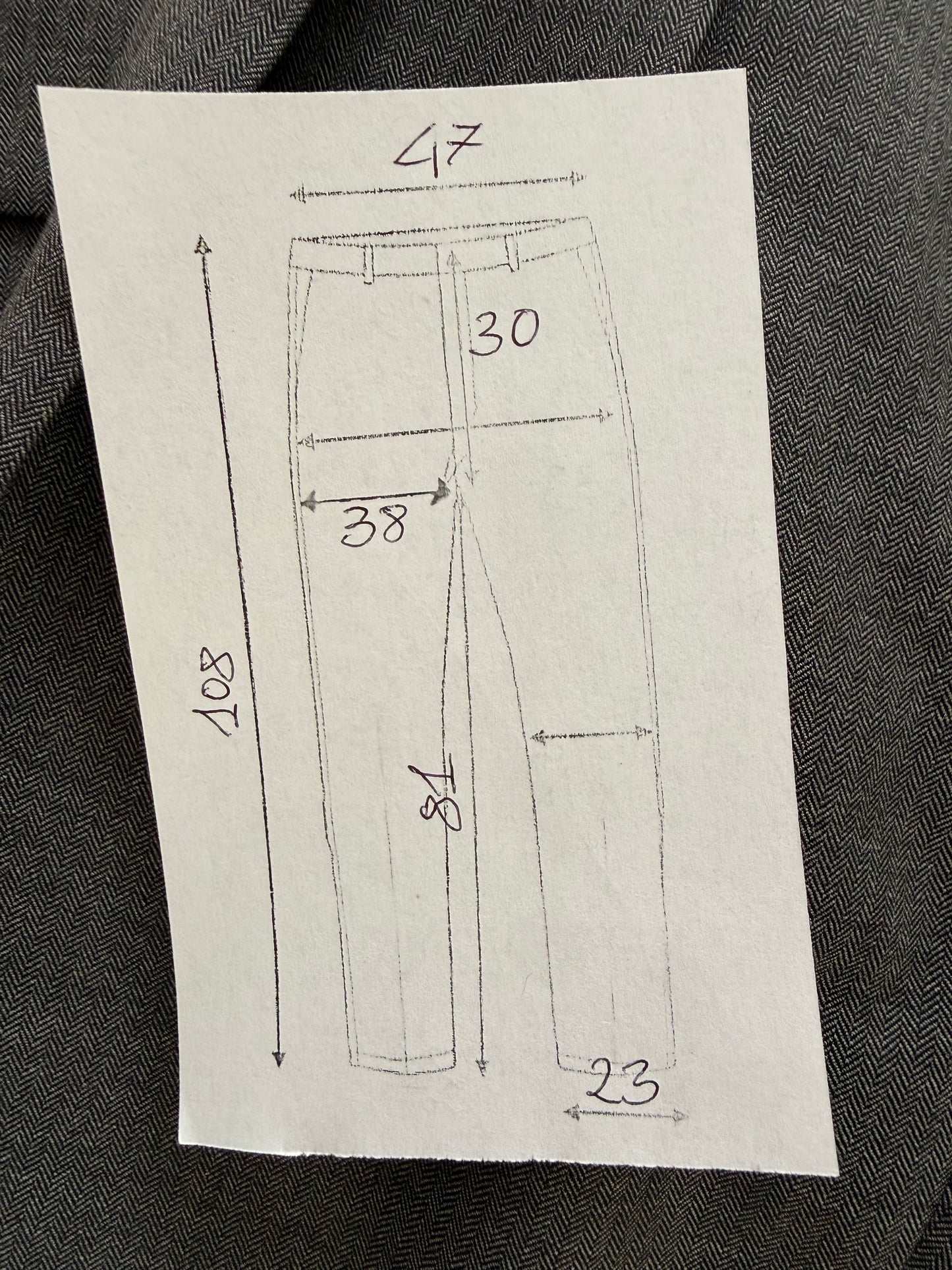 Pantaloni sartoriali fresco lana trama herringbone - tg. 52
