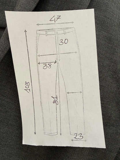 Pantaloni sartoriali fresco lana trama herringbone - tg. 52