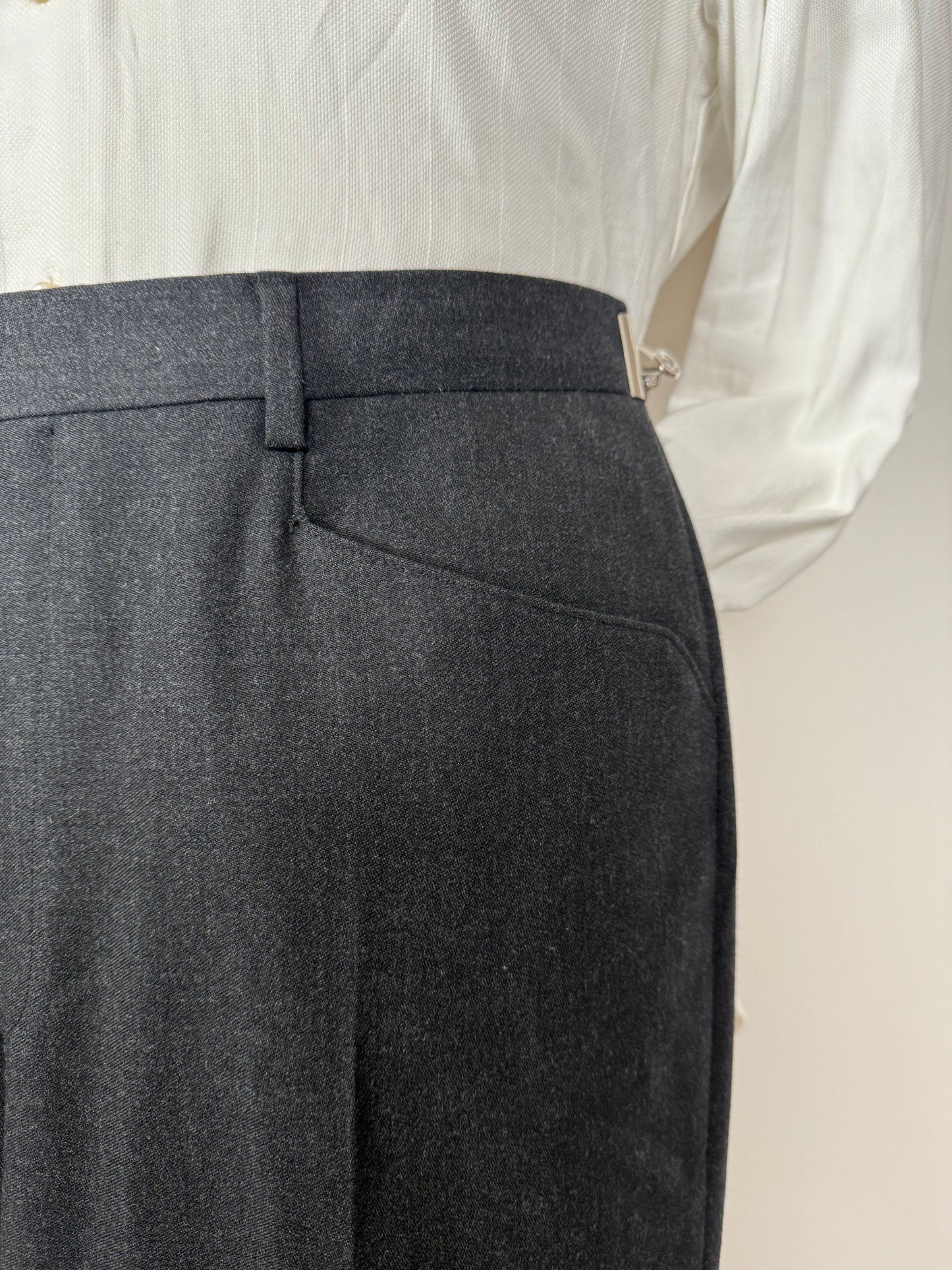 Completo Missoni anni ‘90 in flanella grigio antracite - tg. 48/50