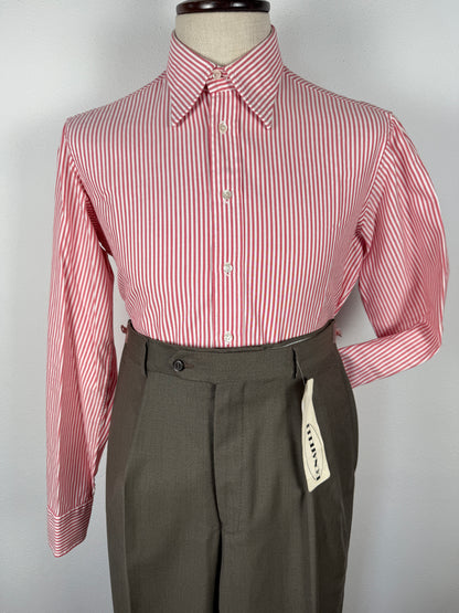 Camicia anni ‘70 rossa a righe - M collo 42