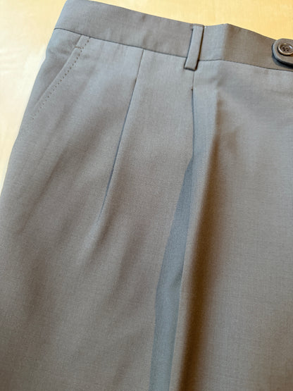 Pantalone in fresco lana anni ‘90 grigio-cachi (NOS) - tg. 58