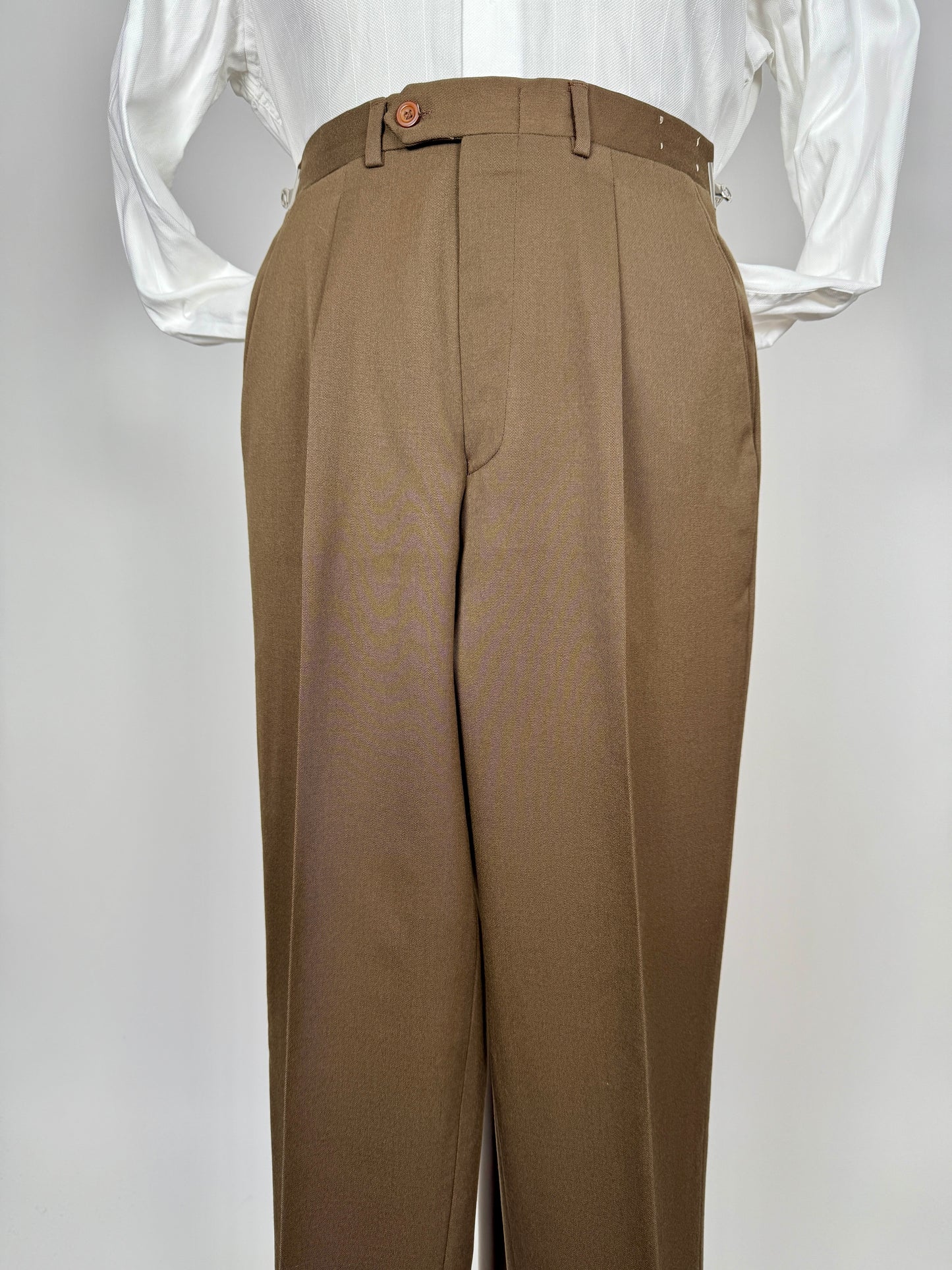 Pantaloni anni ‘70/‘80 twill pettinato marrone - tg. 42/44