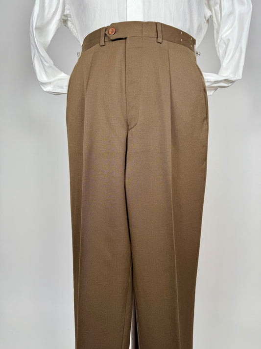 Pantaloni anni ‘70/‘80 twill pettinato marrone - tg. 42/44
