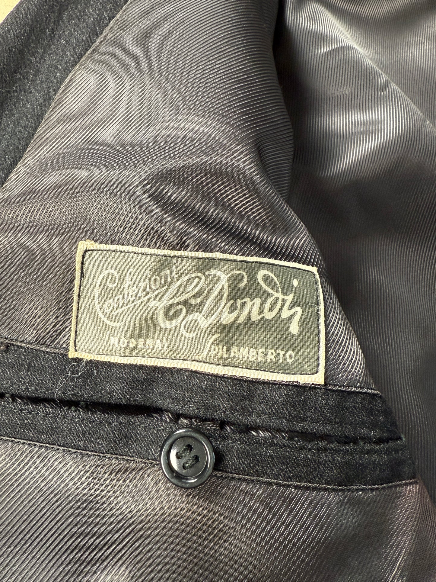 Giacca anni '50/'60 flanella antracite gessato - tg. 50/52