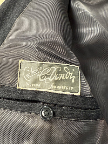 Giacca anni '50/'60 flanella antracite gessato - tg. 50/52