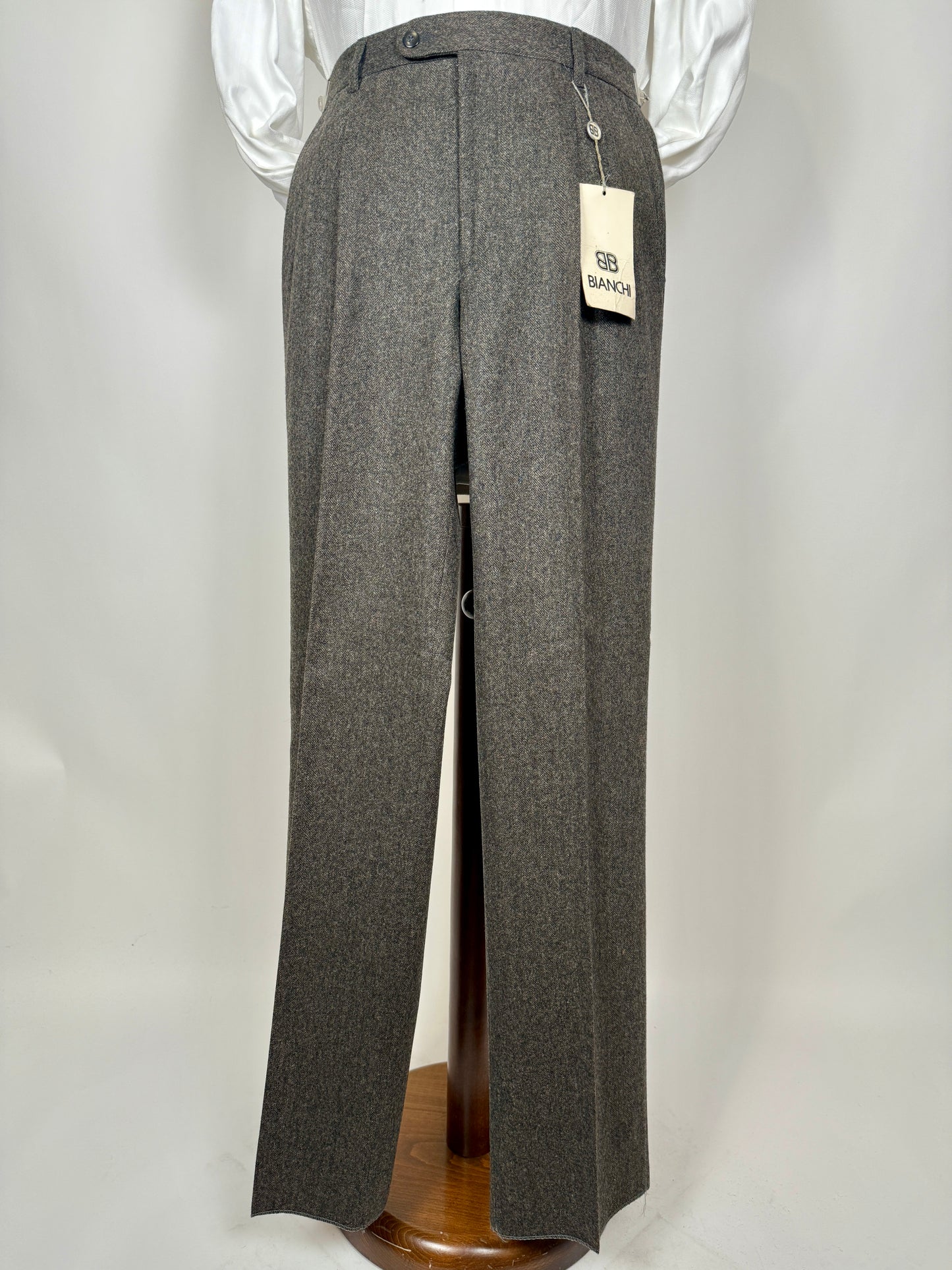 Pantaloni in tweed spinato donegal cachi/marrone (NOS) - tg. 46