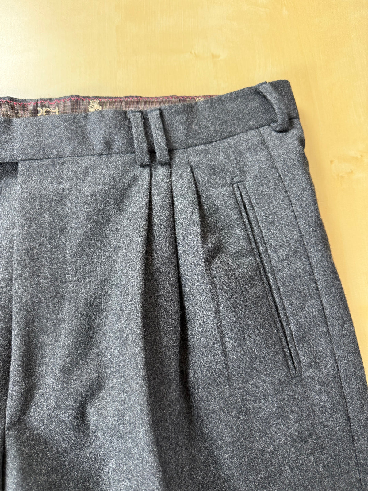 Pantaloni anni '80 flanella antracite 3 pinces - tg. 50/52 corta