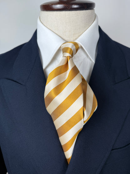 Cravatta regimental oro e panna