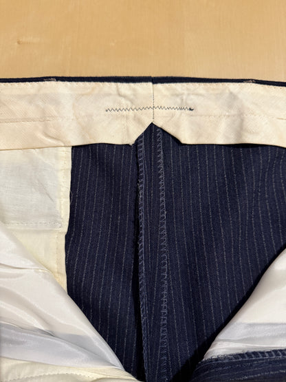 Completo Marzotto anni ‘70/‘80 in flanella blu gessato (NOS) - tg. 44