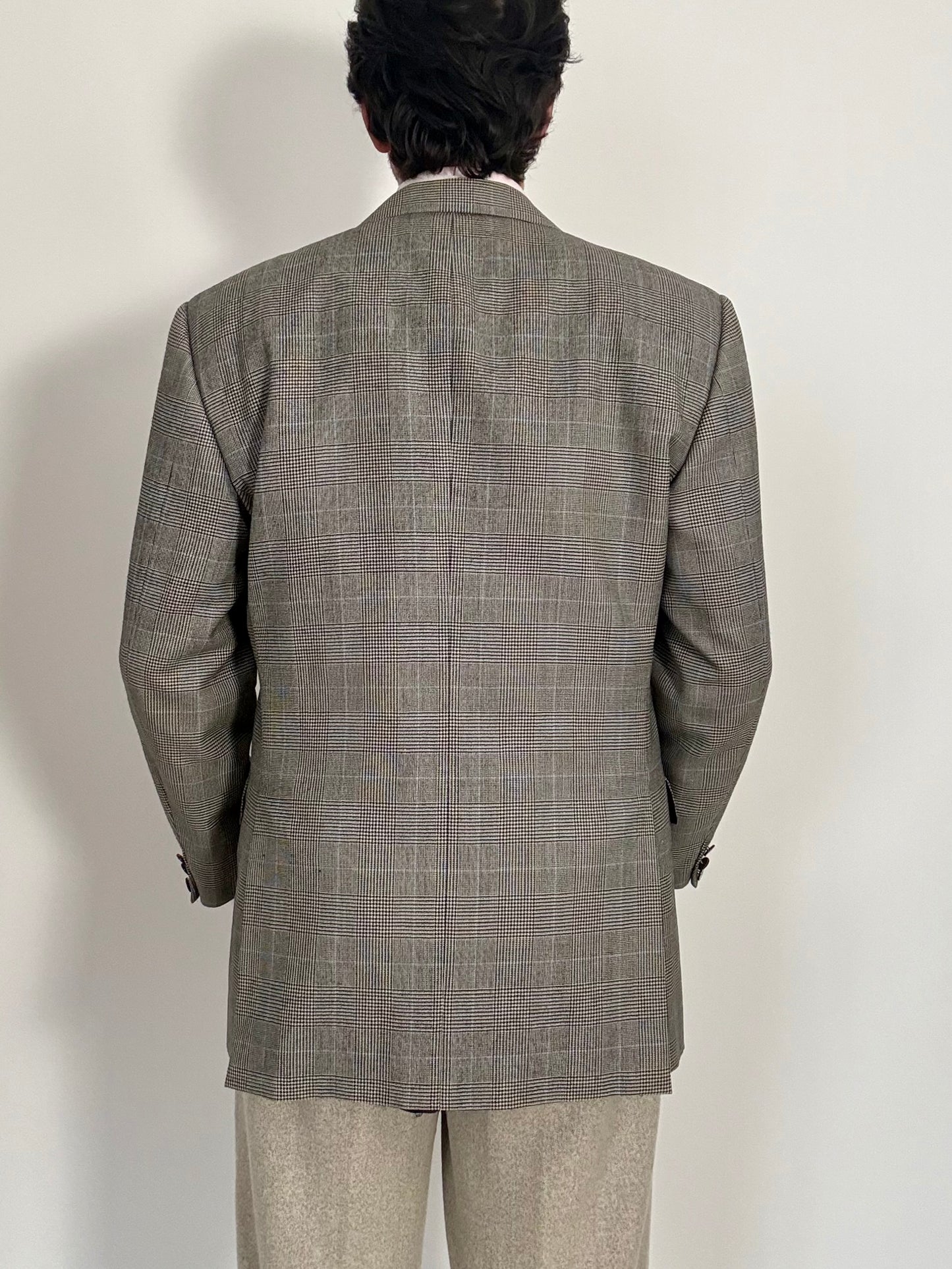 Giacca Yves Saint Laurent anni ‘90 principe di Galles bottoni madreperla - tg. 50