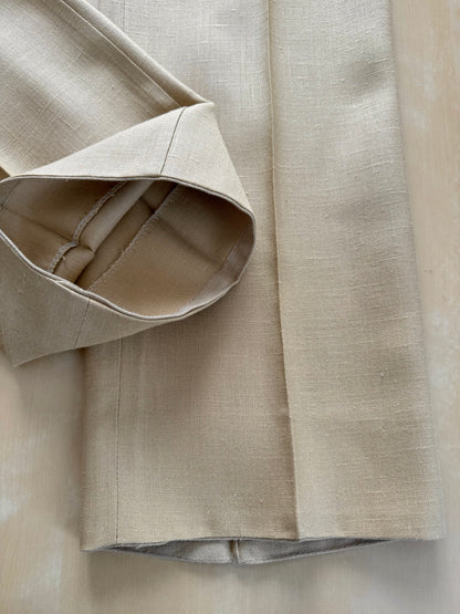 Completo doppiopetto estivo anni ‘70 in misto lino beige - tg. 44/46