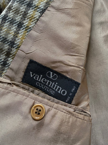 Giacca Valentino anni ‘80 check in lana e cashmere - tg. 52