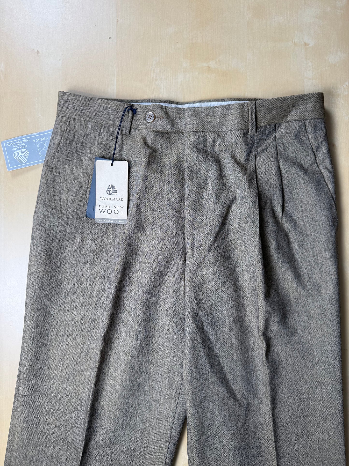 Pantaloni fresco lana cachi mélange (NOS) - tg. 46/48
