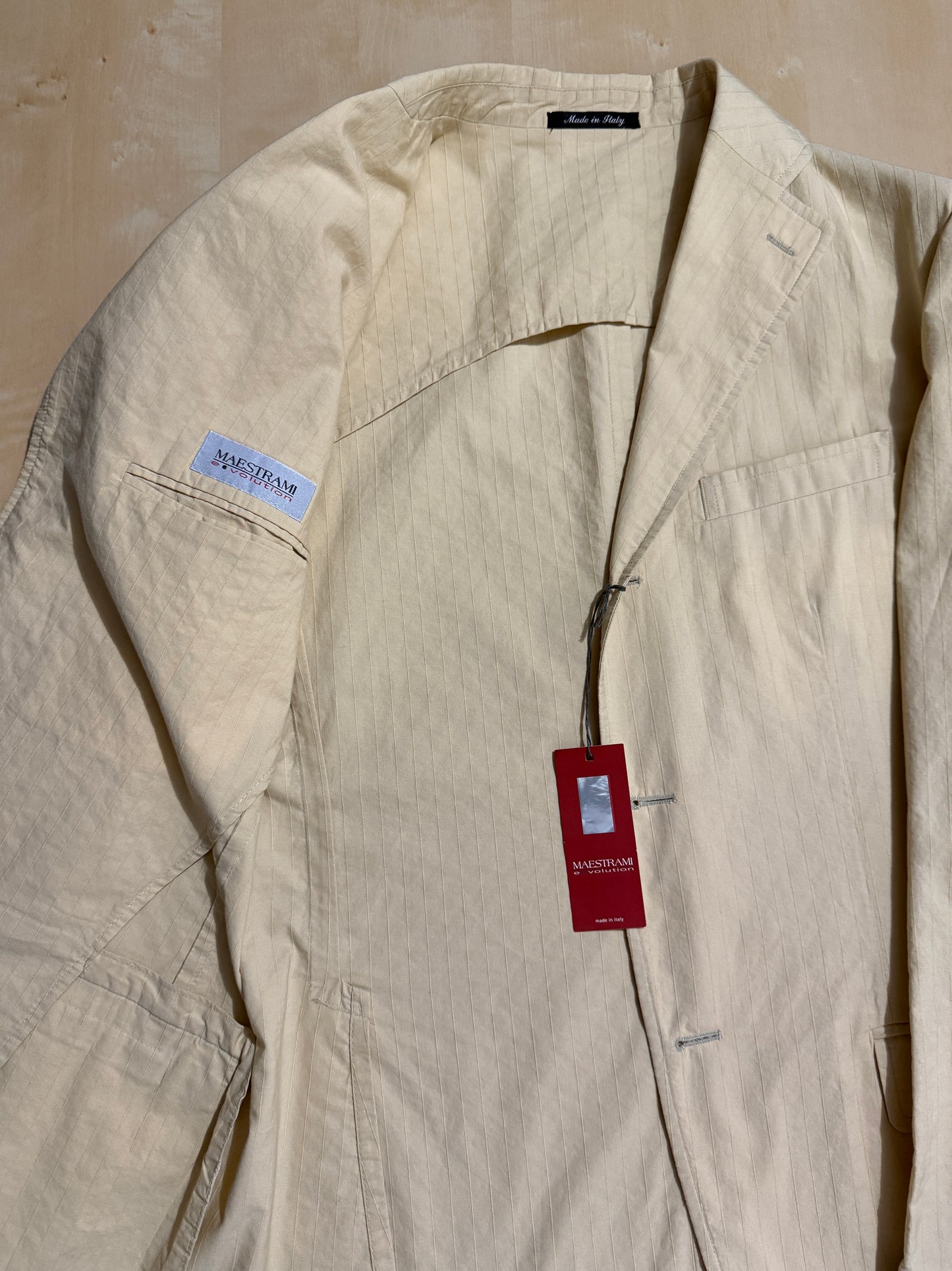 Completo estivo in puro cotone sfoderato color crema (NOS) - tg. 48/50