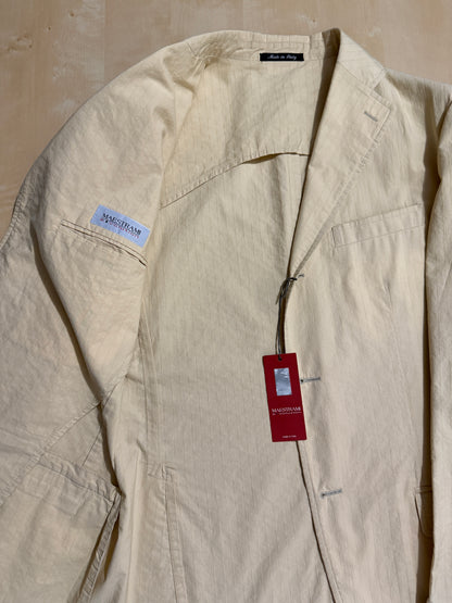 Completo estivo in puro cotone sfoderato color crema (NOS) - tg. 48/50