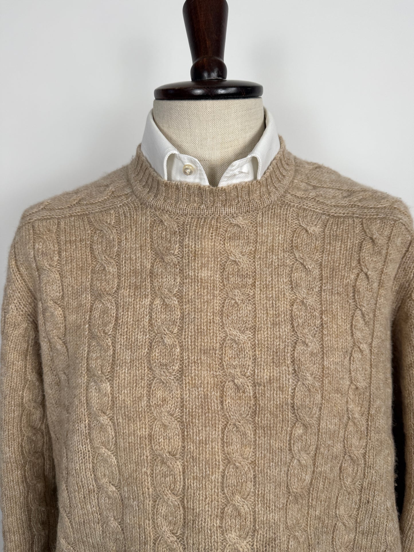 Maglione vintage in lana shetland a trecce - tg. XL