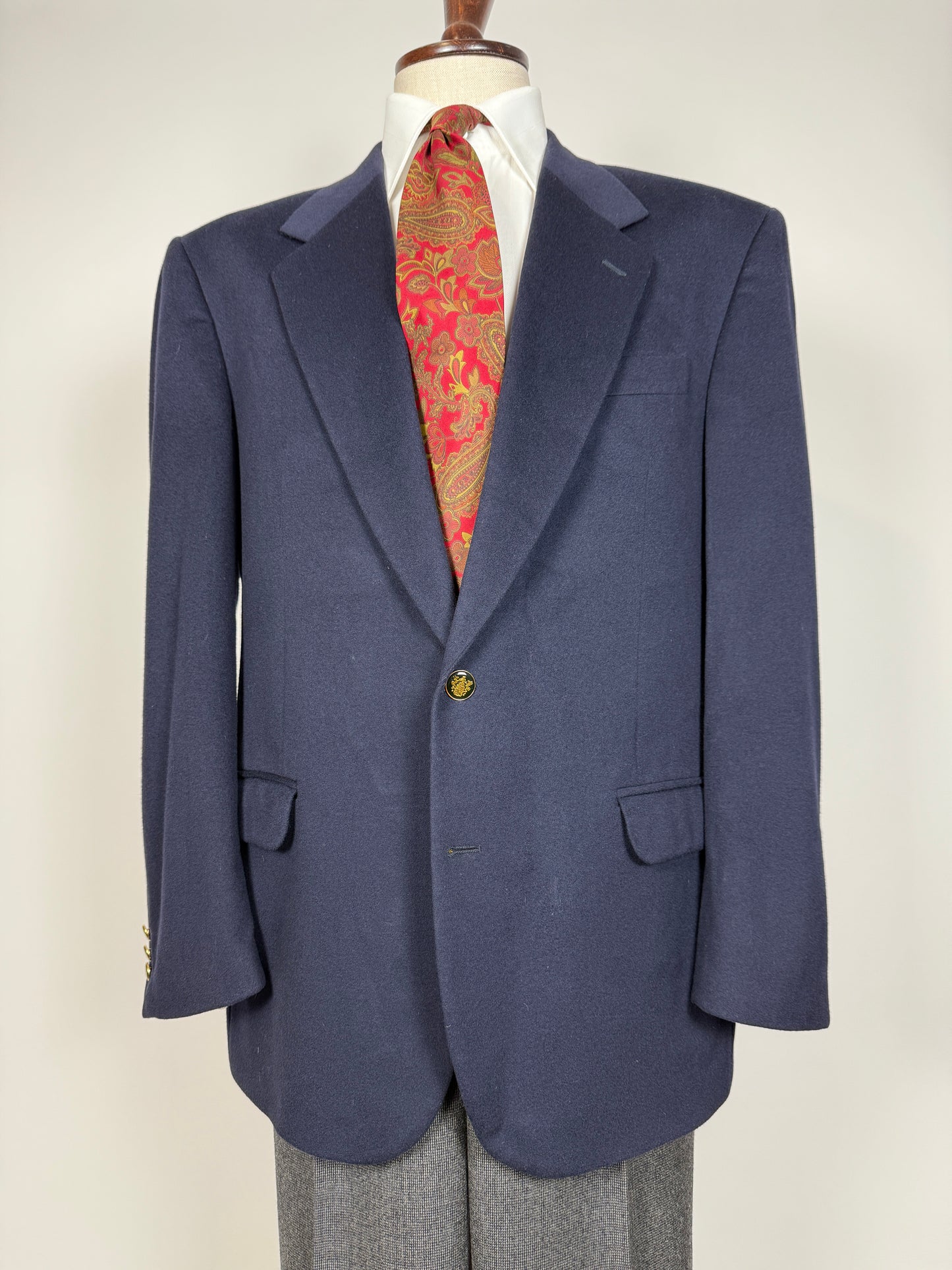 Blazer navy anni ‘80 in panno di lana - tg. 56