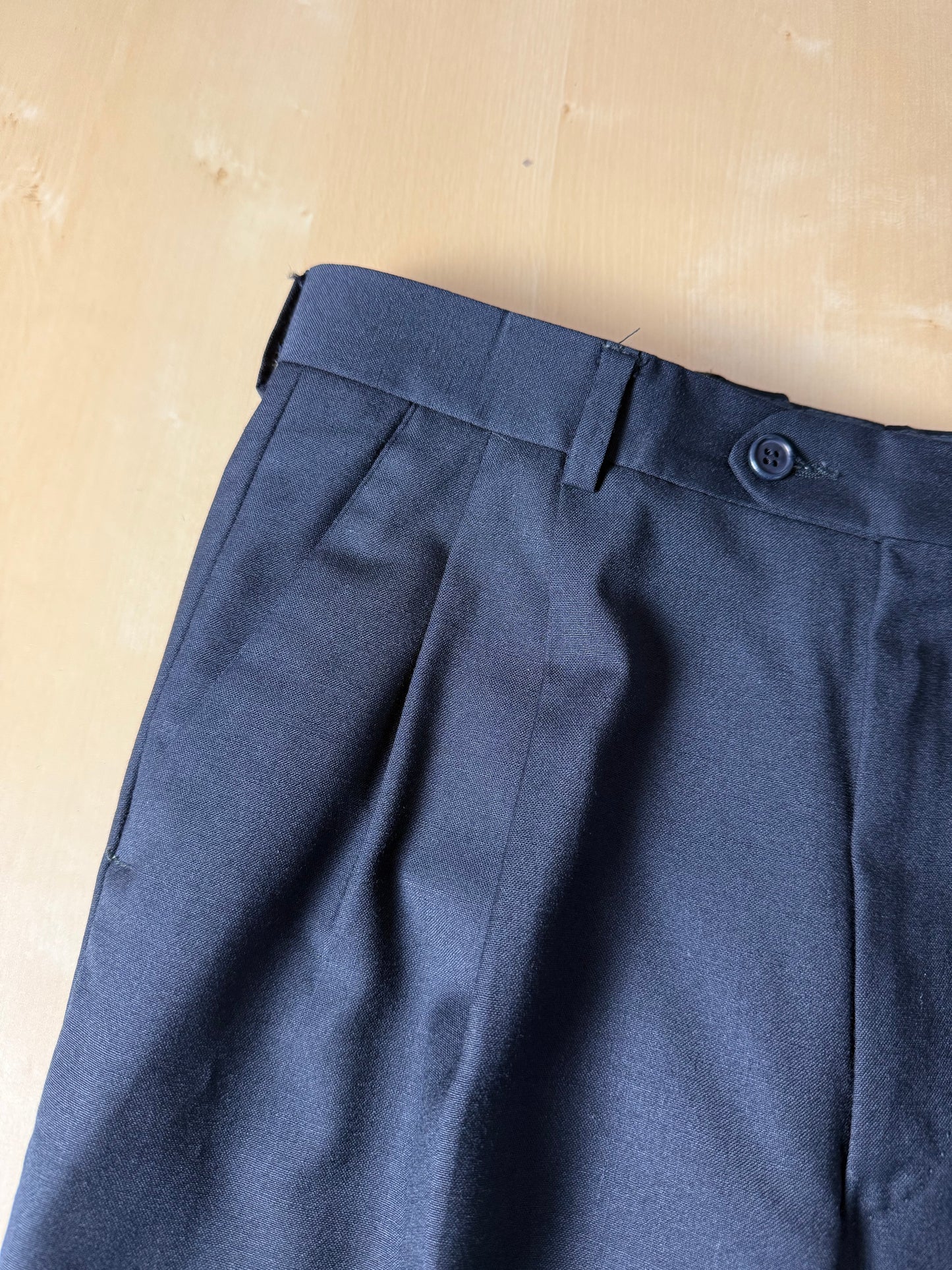 Pantaloni anni ‘80 fresco lana blu notte - tg. 48