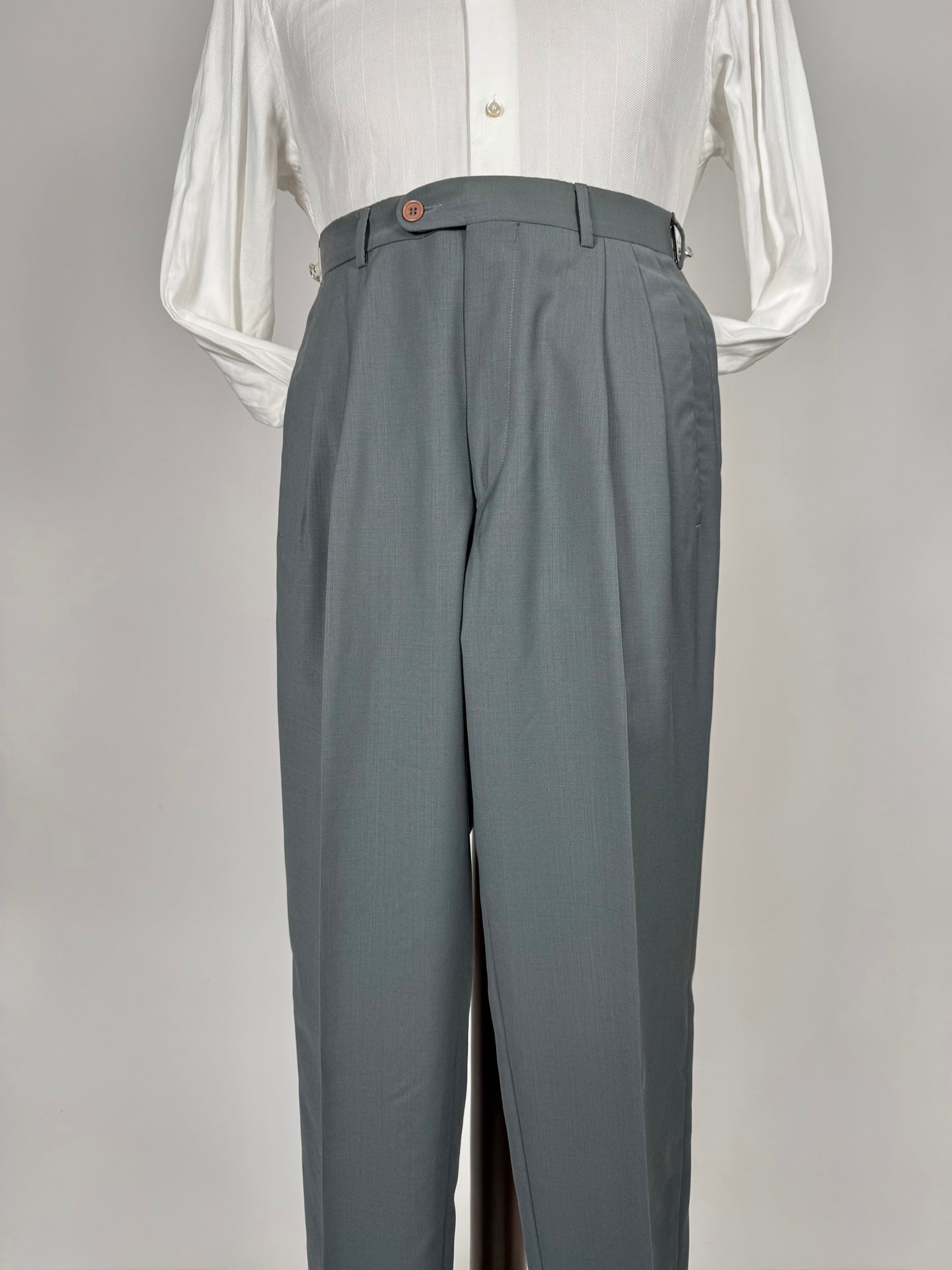 Pantaloni fresco lana verde petrolio anni ‘80 (NOS) - tg. 44