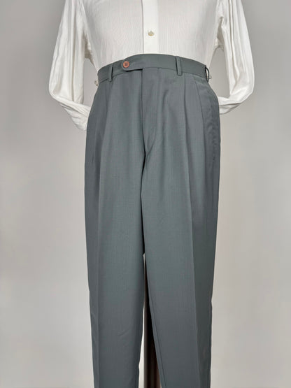 Pantaloni fresco lana verde petrolio anni ‘80 (NOS) - tg. 44