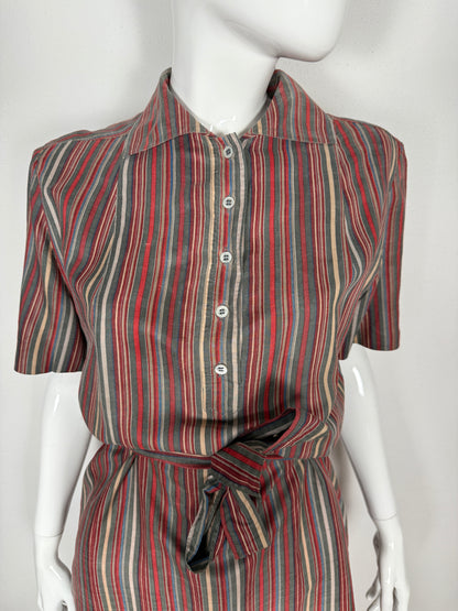 Abito chemisier in seta Saint Laurent Rive Gauche anni ‘70/‘80 - tg. M/L