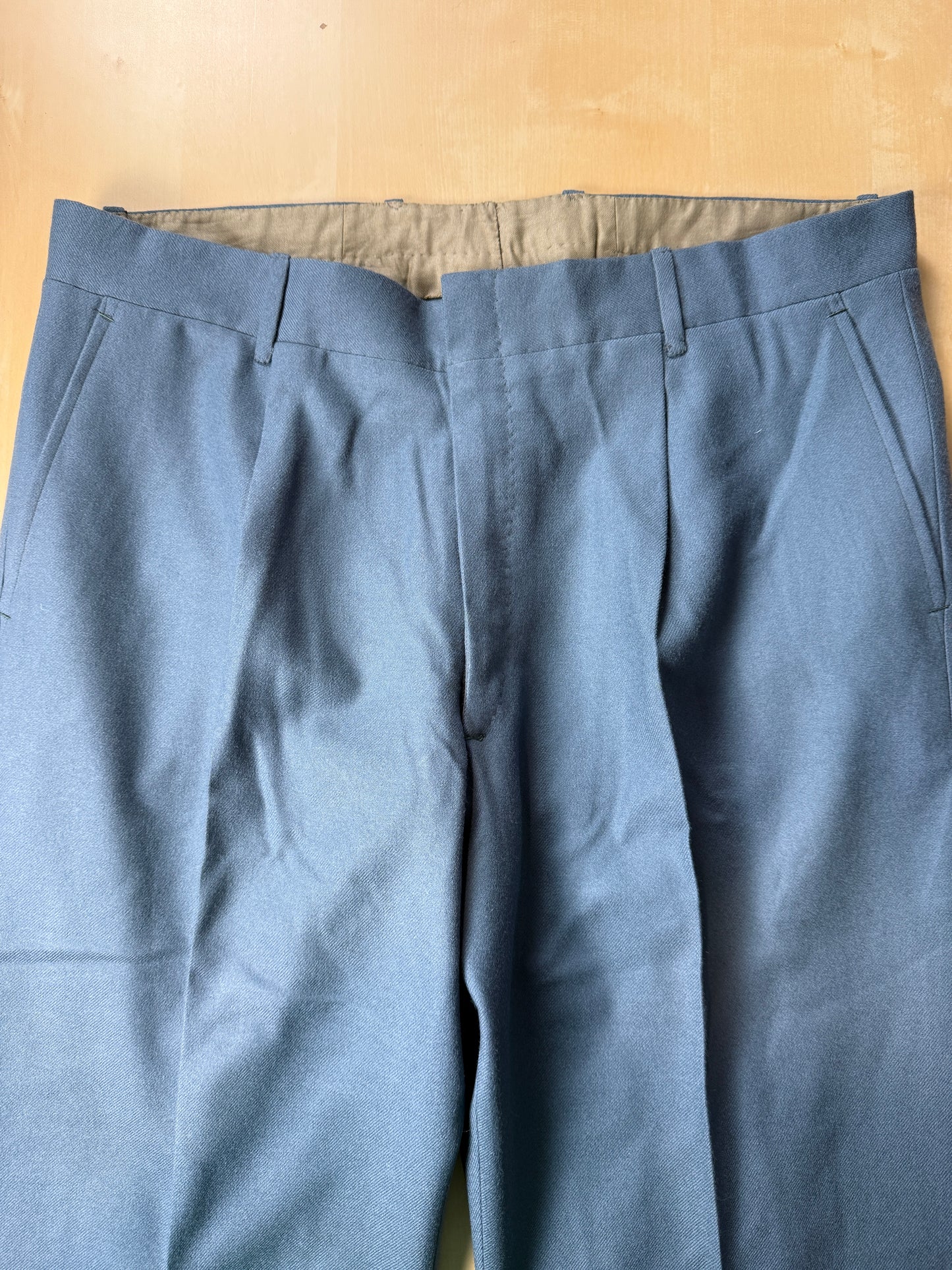 Pantaloni sartoriali anni ‘50/‘60 flanella color ottanio - tg. 52