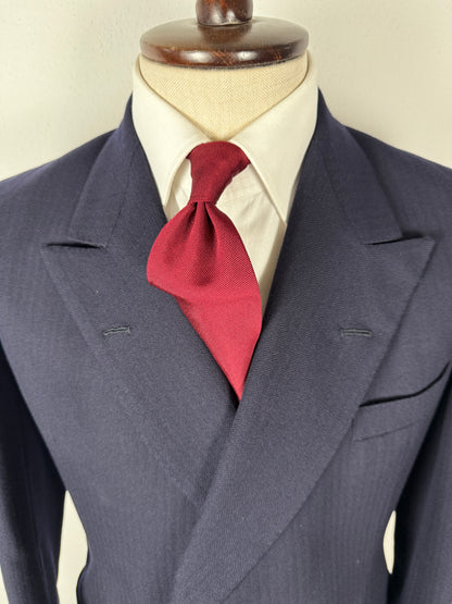 Completo doppiopetto sartoriale anni ‘40/‘50 blu spinato - tg. 46/48