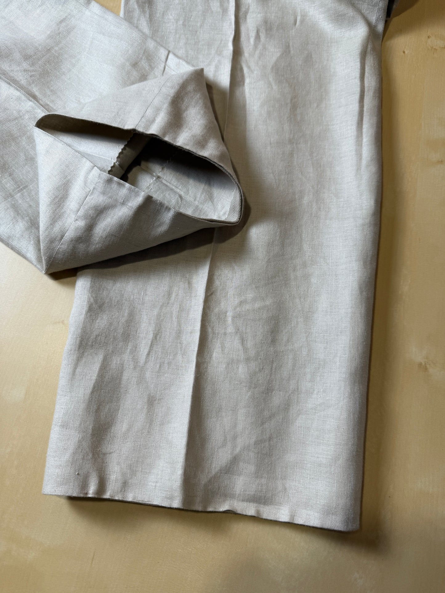 Completo anni ‘80 in puro lino beige chiaro - tg. 56