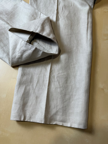 Completo anni ‘80 in puro lino beige chiaro - tg. 56