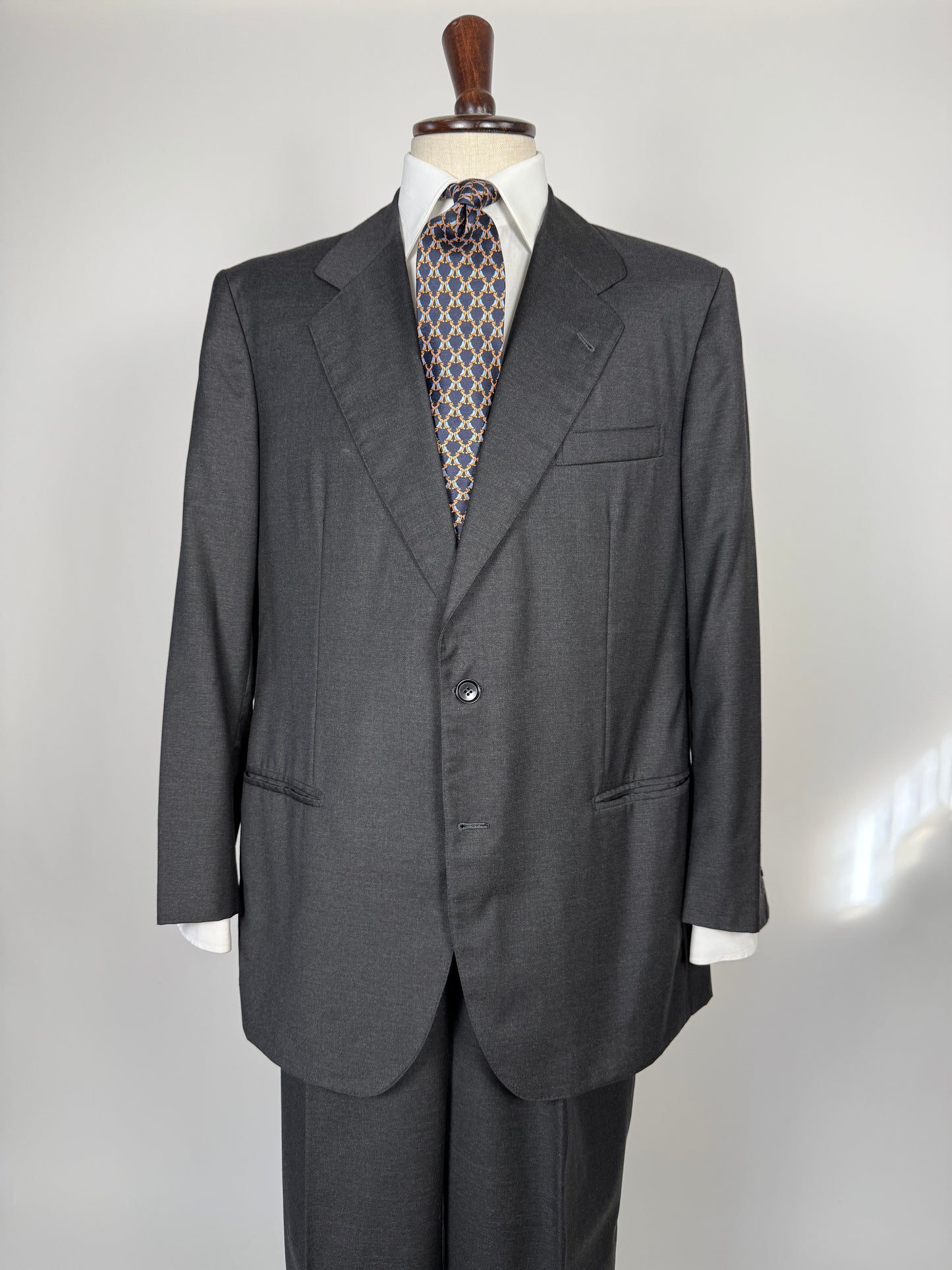 Completo sartoriale flanella pettinata grigio antracite - tg. 52/54, drop basso