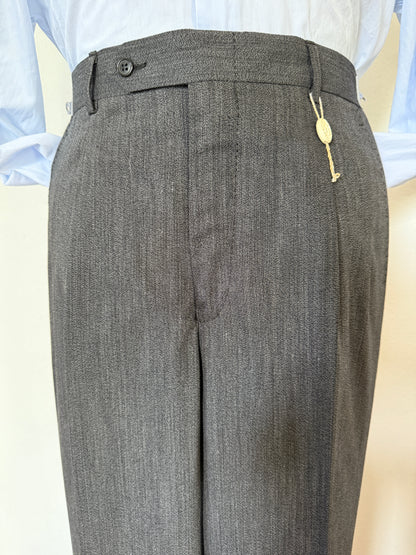 Pantaloni anni ‘80 in fresco lana grigio mélange (NOS) - tg. 46