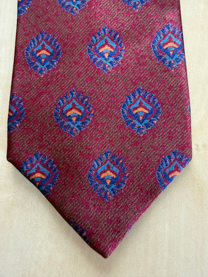 Cravatta Gianfranco Ferré rossa fantasia blu