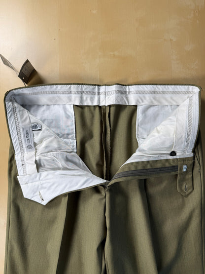 Pantaloni fresco lana verde oliva anni '80 NOS - tg. 50