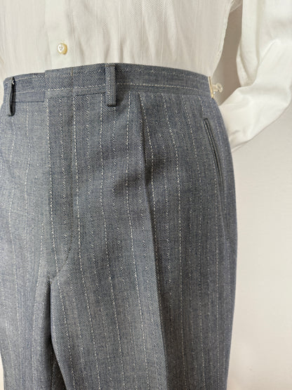 Completo anni ‘60 in grisaglia blu spinato - tg. 48