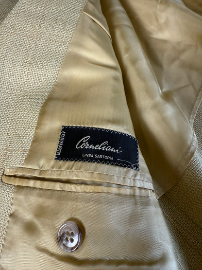 Giacca Corneliani mezza fodera in hopsack beige/senape - tg. 56