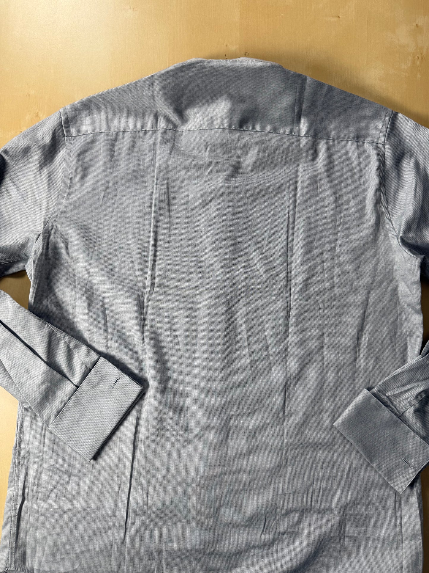 Camicia da sera in piquet grigio collo diplomatico - M collo 41