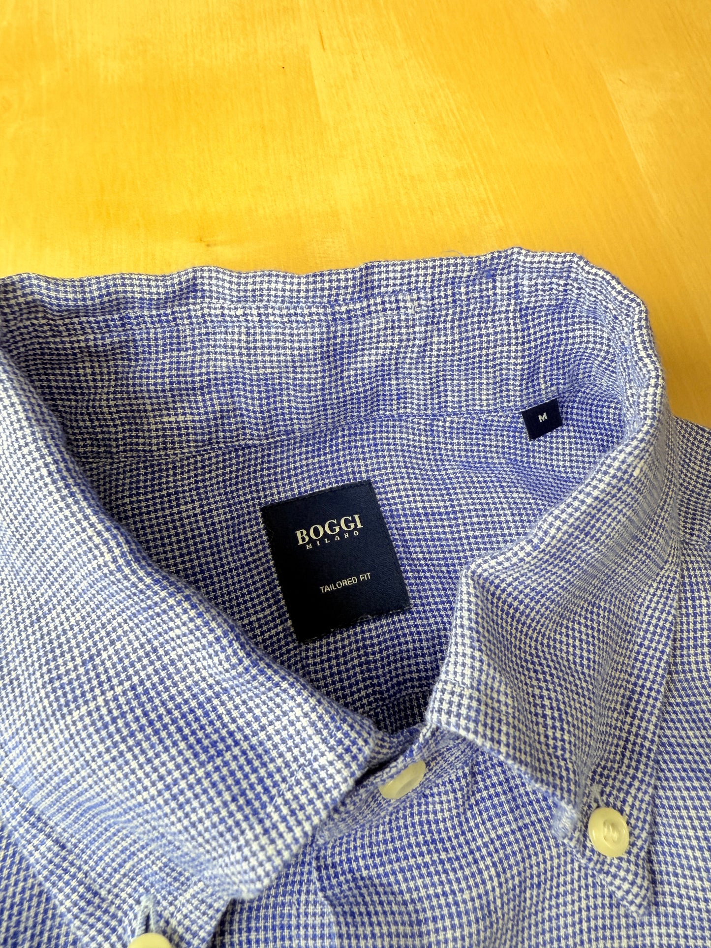 Camicia Boggi micro pied-de-poule puro lino - tg. M