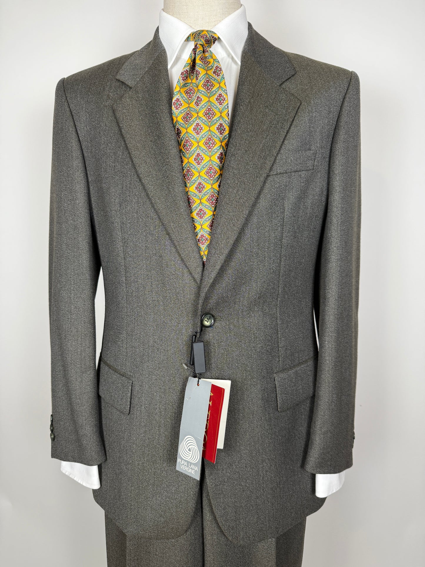 Completo anni ‘80 in covert verde/cachi (NOS) - tg. 48