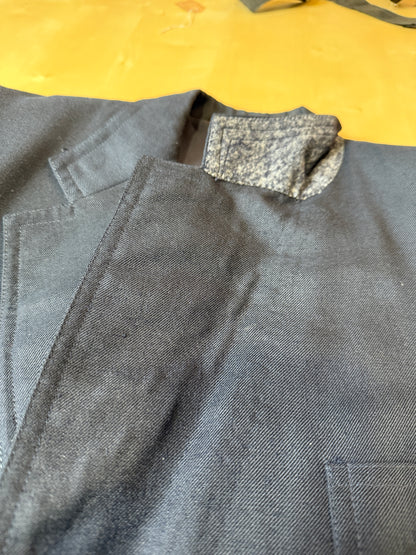 Giacca blu anni ‘70 in pura seta - tg. 46/48