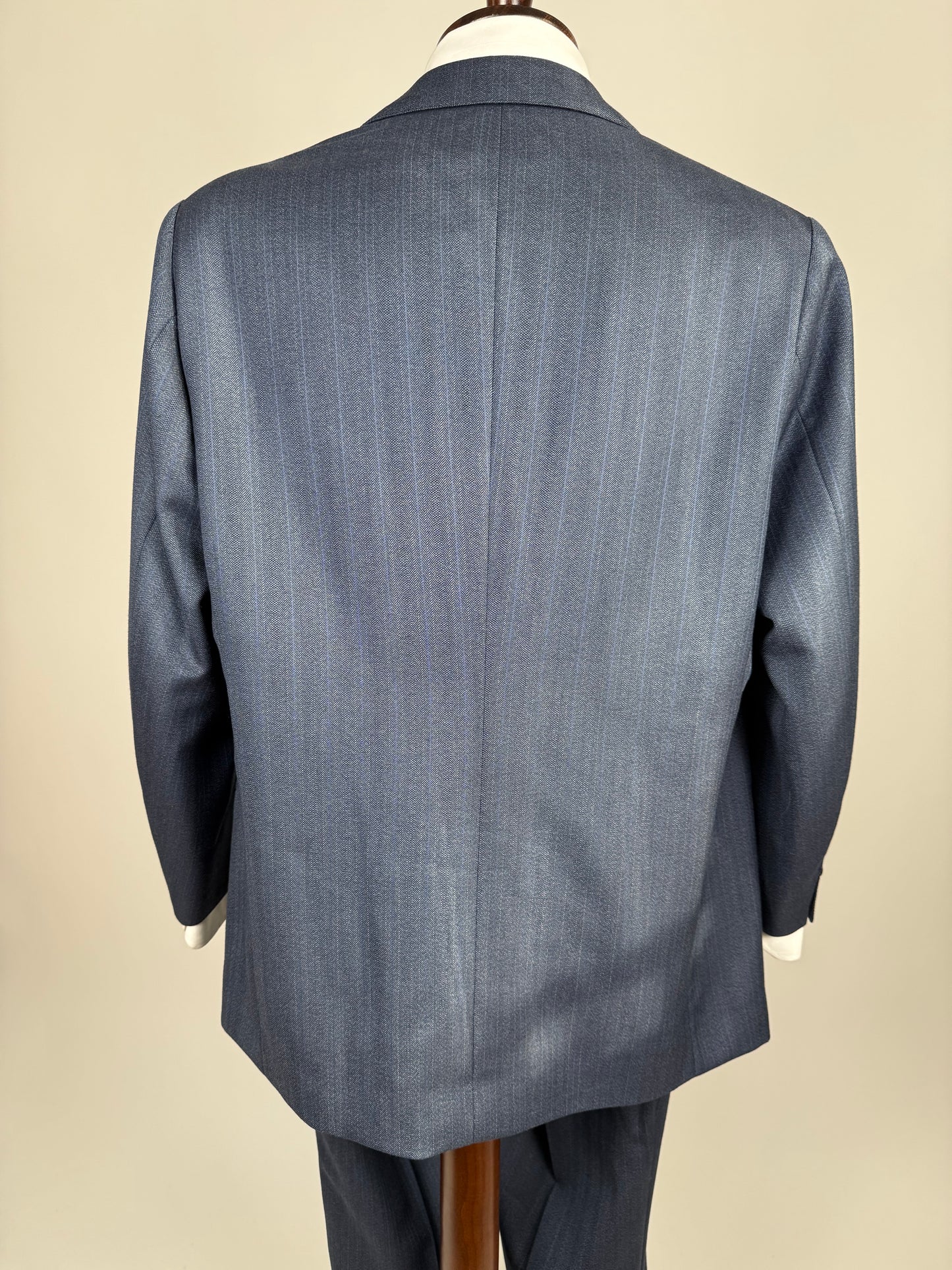 Completo sartoriale tessuto E. Zegna lana pettinata blu - tg. 54/56 drop basso