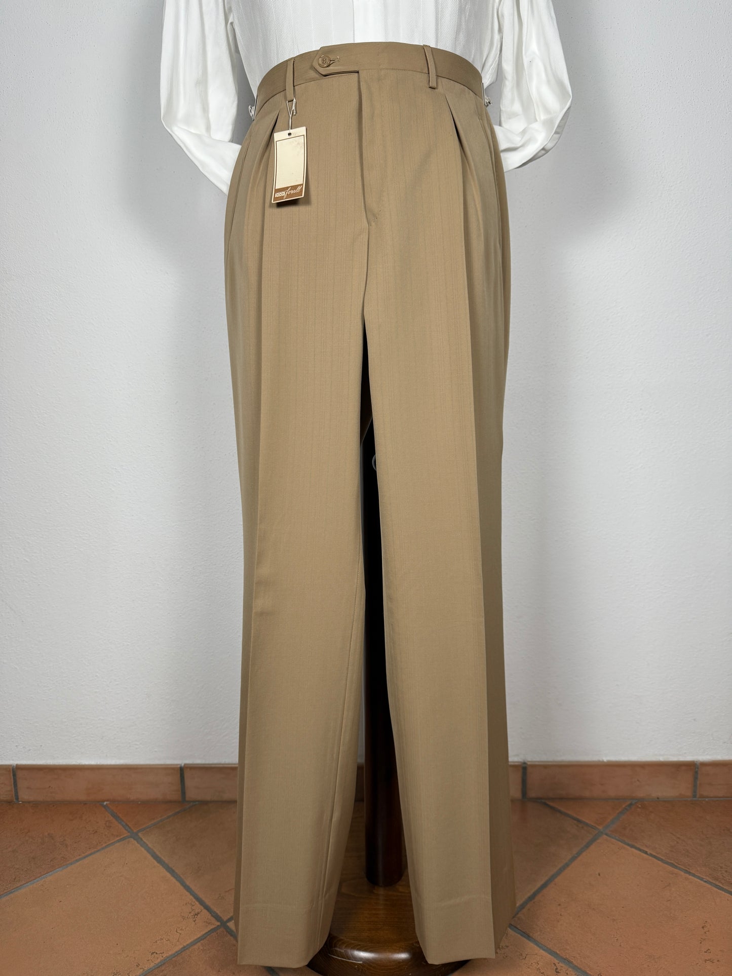 Completo doppiopetto Forall anni '70/'80 in twill beige (NOS) - tg.48