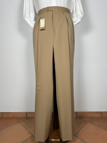 Completo doppiopetto Forall anni '70/'80 in twill beige (NOS) - tg.48